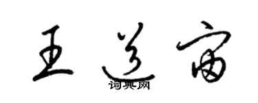 梁錦英王道宙草書個性簽名怎么寫