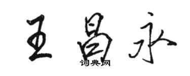 駱恆光王昌永行書個性簽名怎么寫