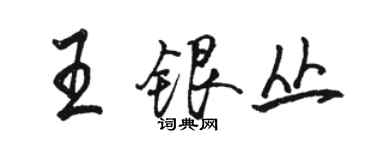 駱恆光王銀叢行書個性簽名怎么寫
