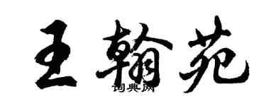 胡問遂王翰苑行書個性簽名怎么寫