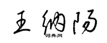 梁錦英王納陽草書個性簽名怎么寫