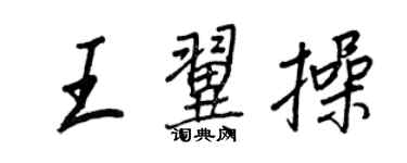 王正良王翼操行書個性簽名怎么寫