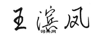 駱恆光王濱鳳行書個性簽名怎么寫