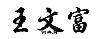 胡問遂王文富行書個性簽名怎么寫