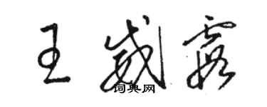 駱恆光王威霞草書個性簽名怎么寫