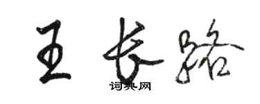 駱恆光王長路行書個性簽名怎么寫