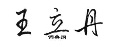 駱恆光王立丹行書個性簽名怎么寫