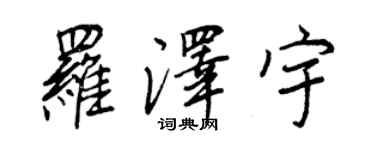 王正良羅澤宇行書個性簽名怎么寫