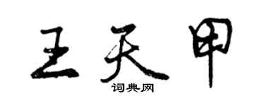 曾慶福王天甲行書個性簽名怎么寫