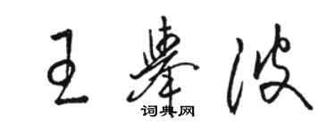 駱恆光王舉波草書個性簽名怎么寫