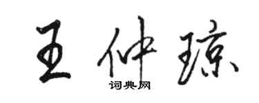 駱恆光王仲瓊行書個性簽名怎么寫