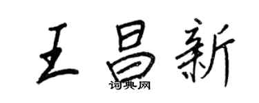 王正良王昌新行書個性簽名怎么寫