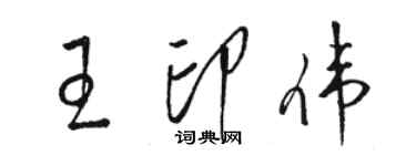 駱恆光王印偉草書個性簽名怎么寫