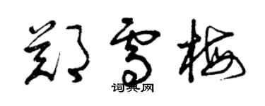 曾慶福鄭雪梅草書個性簽名怎么寫