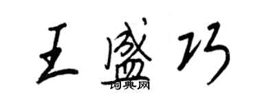 王正良王盛巧行書個性簽名怎么寫