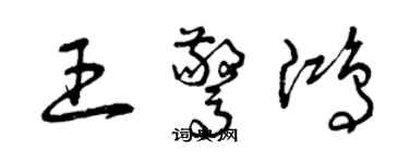 曾慶福王驚鴻草書個性簽名怎么寫