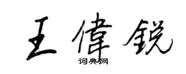 王正良王偉銳行書個性簽名怎么寫