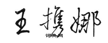 駱恆光王攜娜行書個性簽名怎么寫