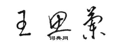 駱恆光王思蘭草書個性簽名怎么寫