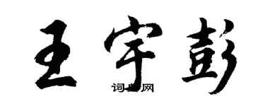 胡問遂王宇彭行書個性簽名怎么寫