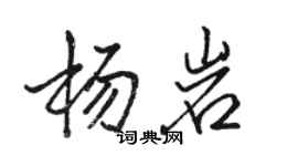 駱恆光楊岩行書個性簽名怎么寫