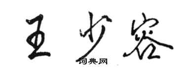 駱恆光王少容行書個性簽名怎么寫