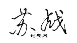 駱恆光蘇戰行書個性簽名怎么寫