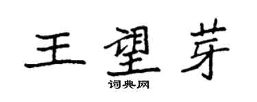 袁強王望芽楷書個性簽名怎么寫