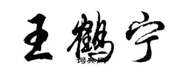 胡問遂王鶴寧行書個性簽名怎么寫