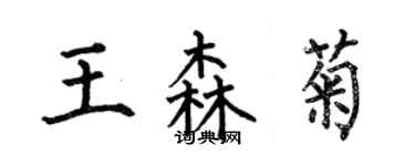 何伯昌王森菊楷書個性簽名怎么寫