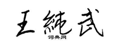 王正良王純武行書個性簽名怎么寫