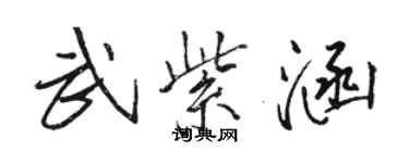 駱恆光武紫涵行書個性簽名怎么寫