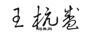 駱恆光王杭盛草書個性簽名怎么寫