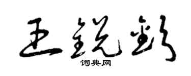 曾慶福王銳欽草書個性簽名怎么寫