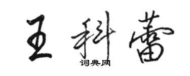 駱恆光王科蕾行書個性簽名怎么寫