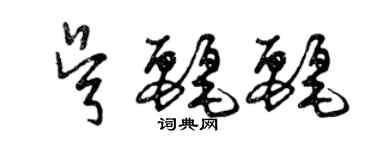 曾慶福吳麗麗草書個性簽名怎么寫