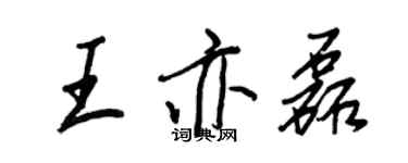 王正良王亦磊行書個性簽名怎么寫