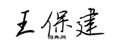 王正良王保建行書個性簽名怎么寫