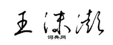 梁錦英王沫澎草書個性簽名怎么寫