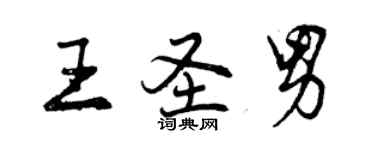 曾慶福王聖男行書個性簽名怎么寫