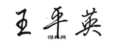 駱恆光王平英行書個性簽名怎么寫