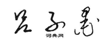 駱恆光呂子墨草書個性簽名怎么寫