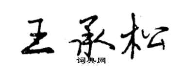 曾慶福王承松行書個性簽名怎么寫