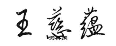 駱恆光王慈蘊行書個性簽名怎么寫