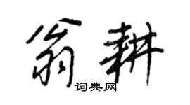 王正良翁耕行書個性簽名怎么寫