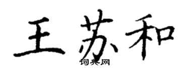 丁謙王蘇和楷書個性簽名怎么寫