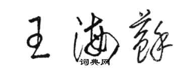 駱恆光王海蘇草書個性簽名怎么寫