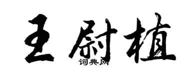 胡問遂王尉植行書個性簽名怎么寫