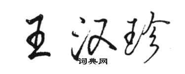 駱恆光王漢珍行書個性簽名怎么寫