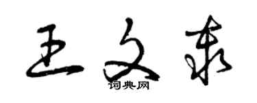 曾慶福王文秦草書個性簽名怎么寫